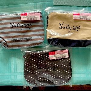 Thirty one mini zipper pouch lot of 3
